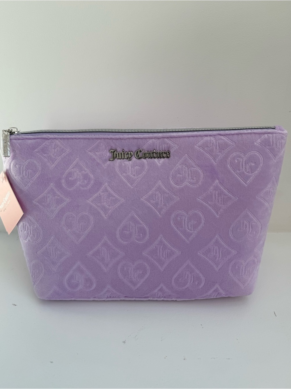 Juicy Couture Lilac Velvet Embossed Cosmetic Case